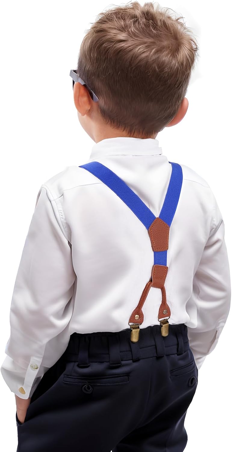 mifengda Boys Suspenders and Bow Tie Set Kids Suspenders and Pre-Tied Bow Tie Adjustable Toddler Baby for Kids Wedding Party - Image 4